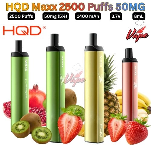 HQD Maxx 2500 Puffs 50MG All Flavors in Dubai