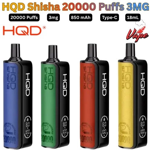 HQD Shisha 20000 Puffs 3MG All Flavors in Dubai