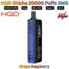 HQD Shisha 20000 Puffs 3MG Grape Raspberry