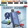 RELX Peach 25000 Puffs 20MG Blueberry Raspberry