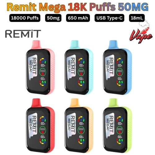 Remit Mega 18000 Puffs 50MG All Flavors in Dubai