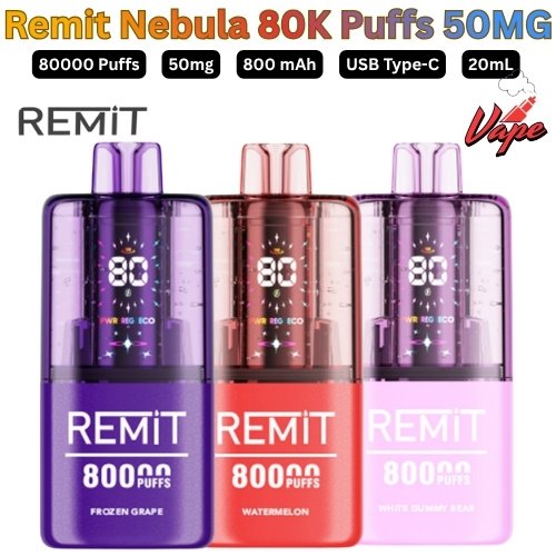 Remit Nebula 80000 Puffs 50MG All Flavors in Dubai
