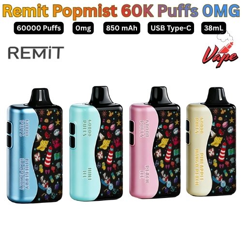 Remit Popmist 60000 Puffs 0MG All Flavors in Dubai