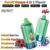 Remit Waspe 4 in 1 Flavor 100000 Puffs 50MG Mixed Berries, Double Apple Ice, Blueberry Raspberry, Blueberry Honey (1)