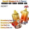 Remit Waspe 4 in 1 Flavor 100000 Puffs 50MG Strawberry Red Bull, Strawberry Watermelon Bubblegum, Red Bull Ice, Cherry Cola Ice (1)