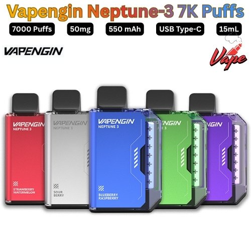 Vapengin Neptune 3 7000 Puffs 50MG All Flavors in Dubai