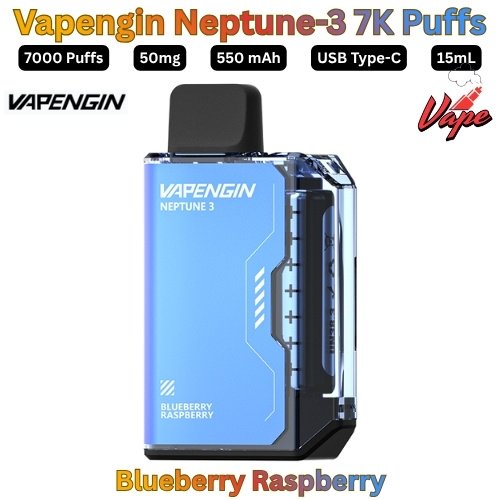 Vapengin Neptune 3 7000 Puffs 50MG Blueberry Raspberry