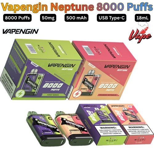 Vapengin Neptune 8000 Puffs 50MG All Flavors in Dubai