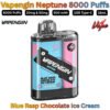 Vapengin Neptune 8000 Puffs 50MG Blue Rasp Chocolate Ice Cream