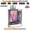 Vapengin Venus 600 Puffs 20MG Blueberry Cherry Cranberry in Ajman