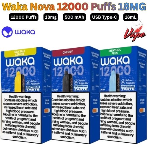 Waka Nova 12000 Puffs 18MG All Flavors in Dubai