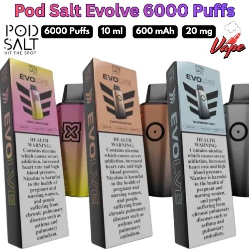 Pod Salt Evolve 6000 Puffs 20MG All Flavors in Dubai