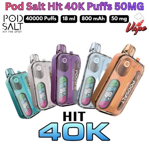 Pod Salt Hit 40000 Puffs 50MG All Flavors in Dubai