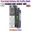 Pod Salt Shisha 8000 Puffs 3MG Blueberry Gum in UAE