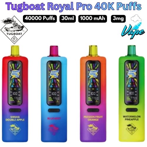 Tugboat Royal Pro 40000 Puffs 3MG All Flavors in UAE