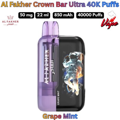 Al Fakher Crown Bar Ultra 40000 Puffs 50MG Grape Mint