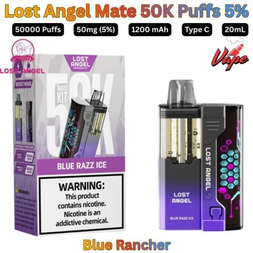 Lost Angel Mate 50000 Puffs 50MG Blue Rancher Disposable Vape in UAE