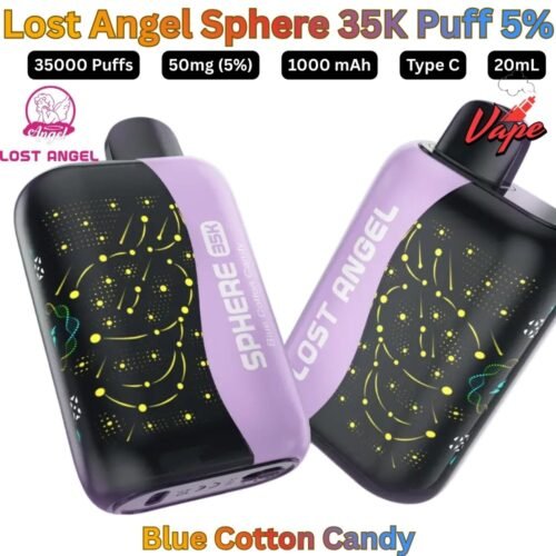 Lost Angel Sphere 35000 Puffs 50MG Blue Cotton Candy Disposable Vape in UAE