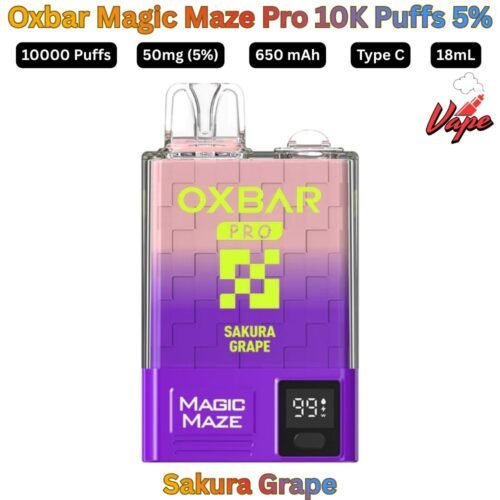 Oxbar Magic Maze Pro 10000 Puffs 50MG Sakura Grape Disposable Vape in UAE