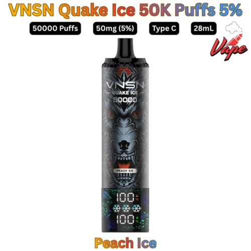 VNSN Quake Ice 50000 Puffs 50MG Peach Ice Disposable Vape in Dubai