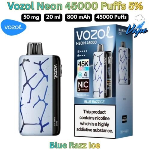 Vozol Neon 45000 Puffs 50MG Blue Razz Ice