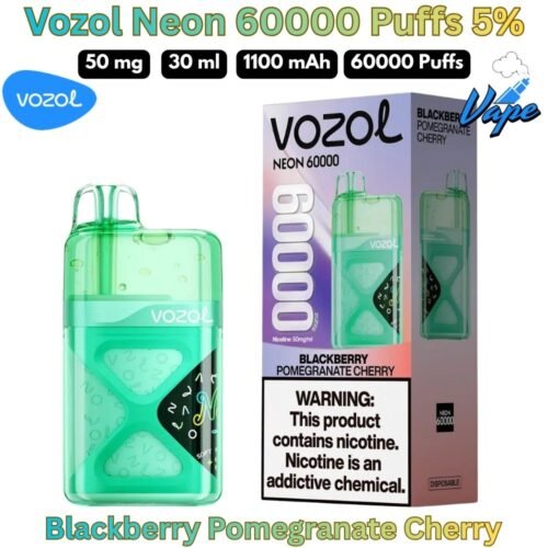 Vozol Neon 60000 Puffs 50MG Blackberry Pomegranate Cherry Disposable Vape in UAE