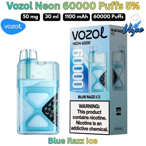 Vozol Neon 60000 Puffs 50MG Blue Razz Ice Disposable Vape in UAE