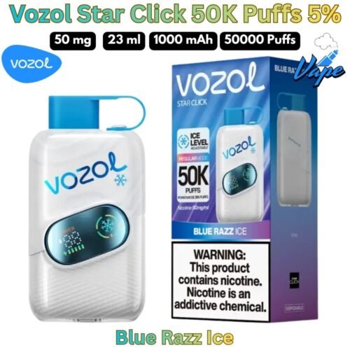Vozol Star Click 50000 Puffs 50MG Blue Razz Ice Disposable Vape in UAE