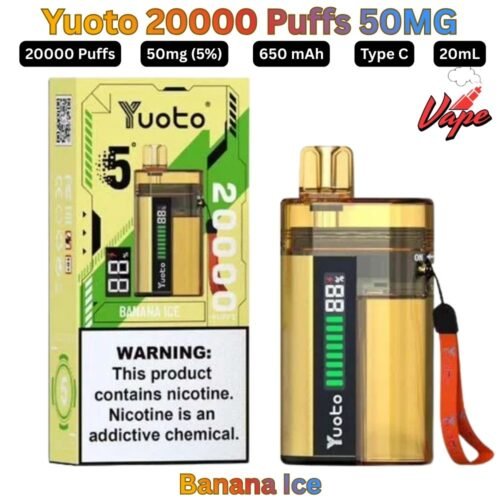 Yuoto 20000 Puffs 50MG Banana Ice Disposable Vape in UAE