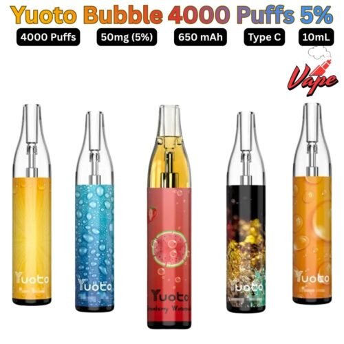 Yuoto Bubble 4000 Puffs 50MG All Flavors Disposable Vape in UAE