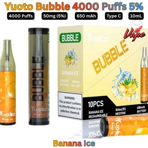 Yuoto Bubble 4000 Puffs 50MG Banana Ice Disposable Vape in UAE