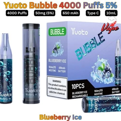 Yuoto Bubble 4000 Puffs 50MG Blueberry Ice Disposable Vape in UAE
