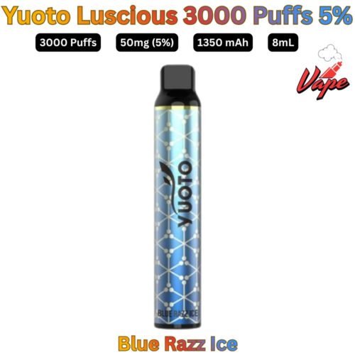 Yuoto Luscious 3000 Puffs 50MG Blue Razz Ice Disposable Vape in UAE