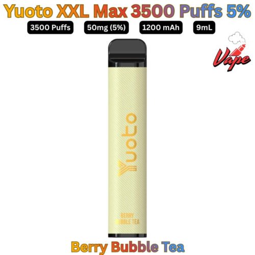 Yuoto XXL Max 3500 Puffs 50MG Berry Bubble Tea Disposable Vape in UAE